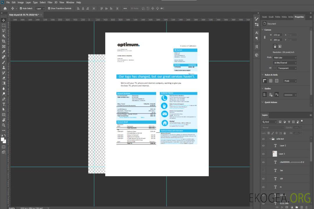 Facture commerciale de câblodistribution optimale de New York, SCR template